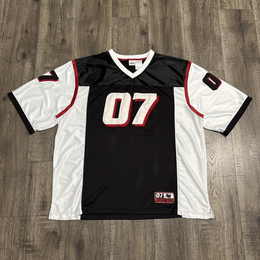 Athletic Works Shirt Mens 3XL Black White 07 Football Mesh Jersey Y2K VTG